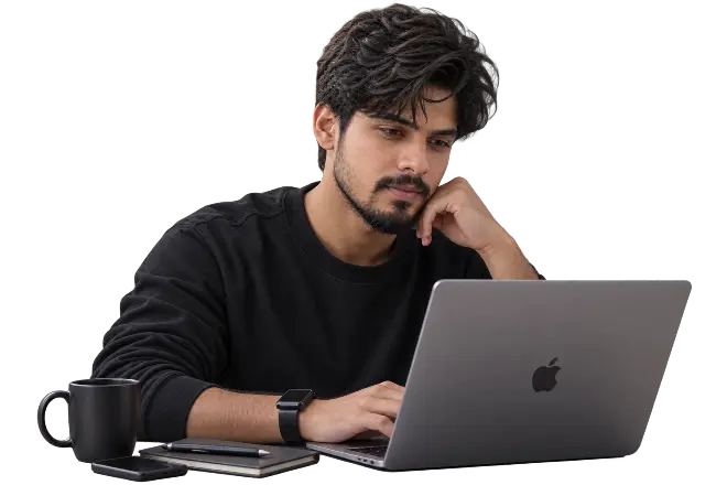 Lokesh Bhatia at his desk