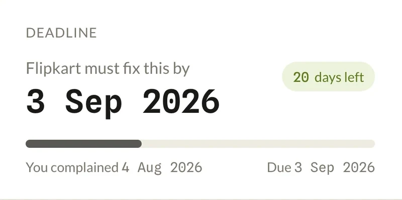 Flipkart must fix this by 3 Sep 2026, 20 days left
